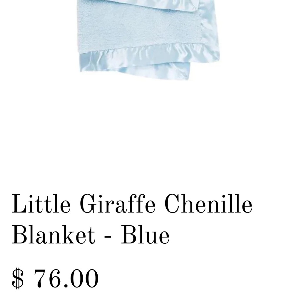 Little Giraffe Chenille Blanket - Blue